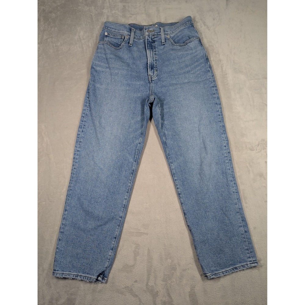 Madewell High-Rise Straight Jeans in Light Blue Denim